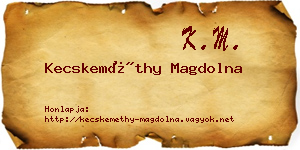 Kecskeméthy Magdolna névjegykártya