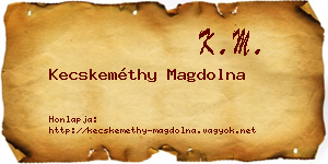 Kecskeméthy Magdolna névjegykártya
